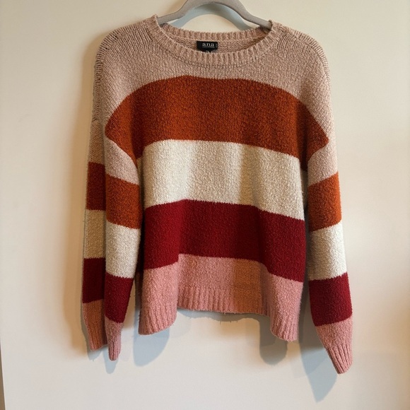 A.N.A. Colorblock Long Sleeve Crew Neck Cozy Knit Sweater Size PXL Fall Winter - Picture 8 of 9